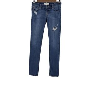 Abercrombie Kids Girls Blue Denim Distressed Skinny Jeans Size 14